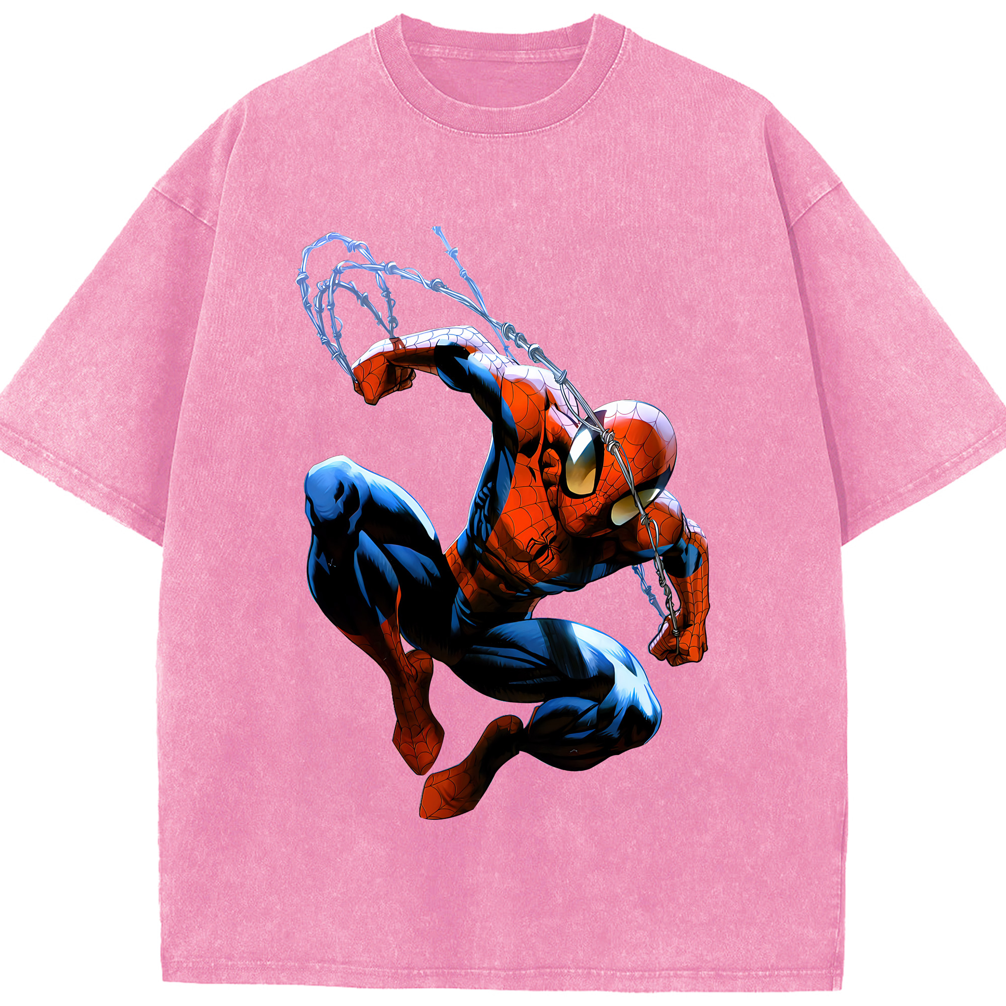 （画像用） Spider Man スパイダーマン 綿100% ヴィンテージ風 半袖Tシャツ（フロントプリント）